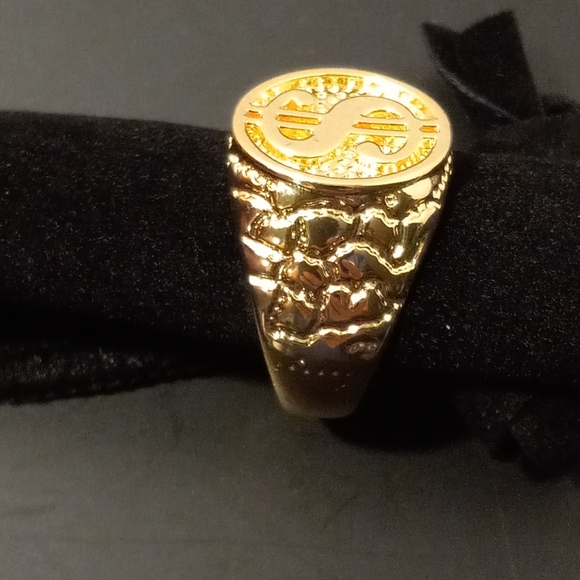 Cash Sign Men Ring Gold Layered/Oro Laminado NWOT - Picture 5 of 5